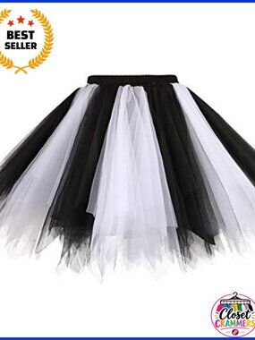 Women's Vintage Tutu Petticoat Skirt Ballet Bubble Hem Tulle Full